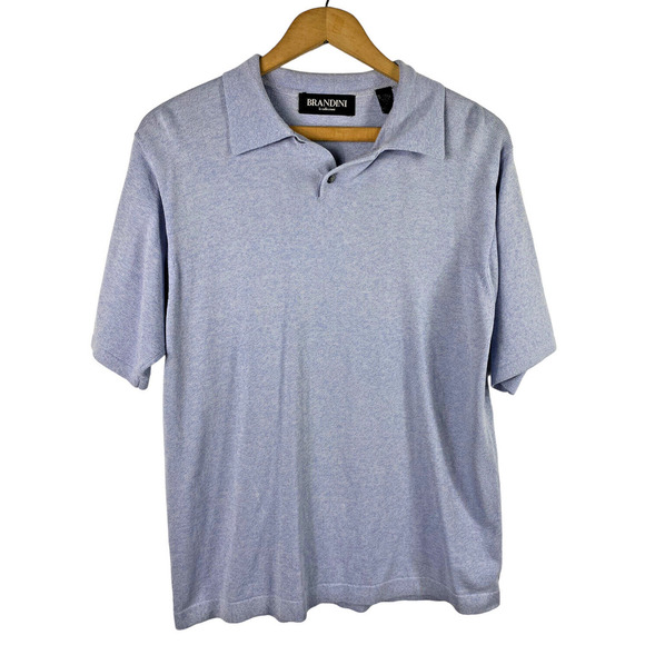 Brandini Knit Polo Shirt Medium Mens Light Blue Yachting Academia Sailing Style - Picture 1 of 5